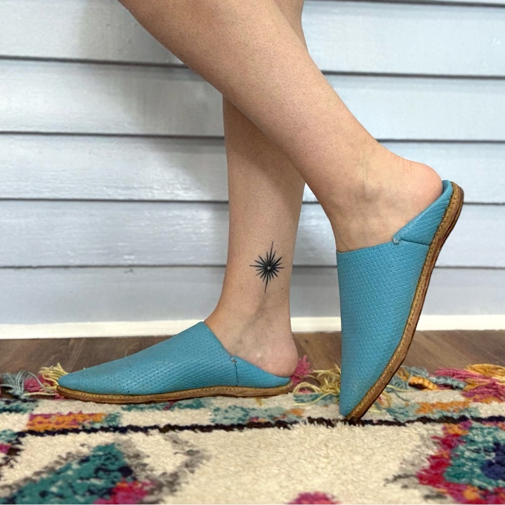 Vintage 70s/80s Moroccan Leather Babouche Slipper Mules
